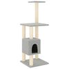 vidaXL Rascador para gatos con postes de sisal gris claro 104 cm