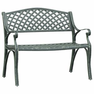 vidaXL Banco de jard&iacute;n de aluminio fundido verde 102 cm
