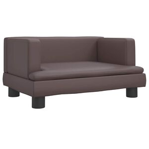 vidaXL Cama para perros de cuero sint&eacute;tico marr&oacute;n 60x40x30 cm