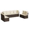 vidaXL Set sof&aacute;s de jard&iacute;n 8 piezas y cojines rat&aacute;n sint&eacute;tico marr&oacute;n