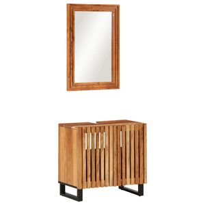 vidaXL Conjunto de muebles de ba&ntilde;o 2 piezas madera maciza de acacia