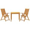 vidaXL Juego de comedor de jard&iacute;n 3 piezas 85x85x74 cm madera maciza de acacia