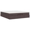 vidaXL Estructura cama otomana colchones tela marr&oacute;n oscuro 200x200cm