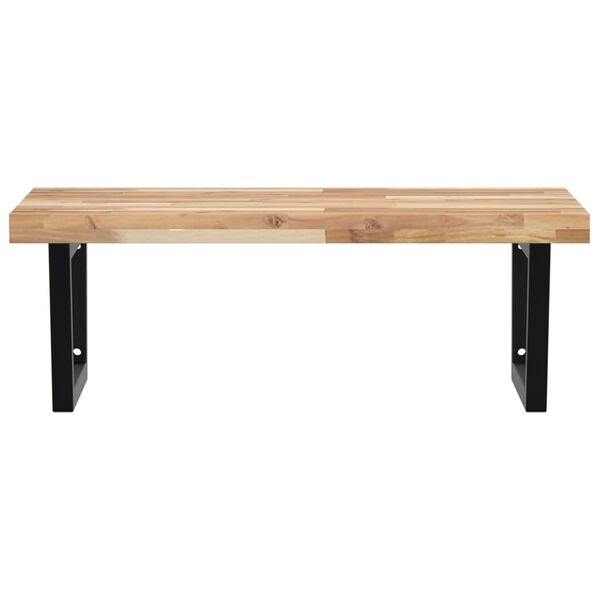 vidaXL Estante de lavabo de pared acero y madera maciza de acacia