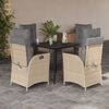 vidaXL Set comedor de jard&iacute;n 5 pzas con cojines rat&aacute;n sint&eacute;tico beige