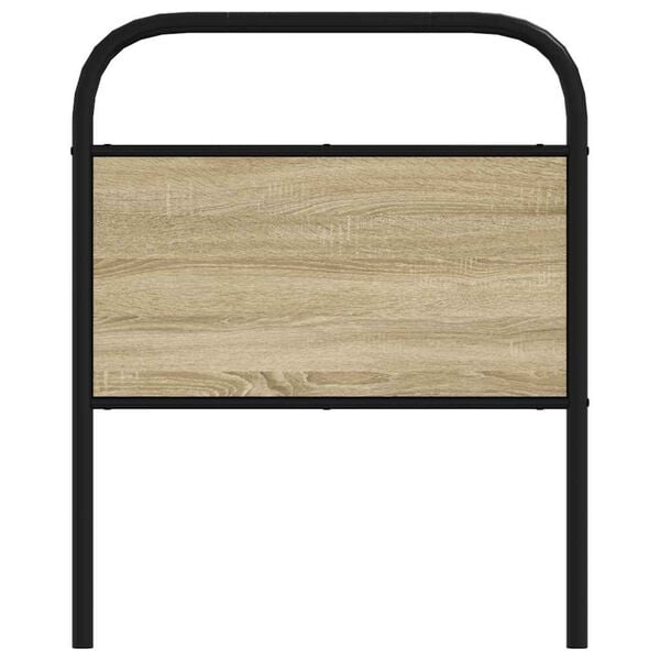 vidaXL Cabecero de acero y madera de ingenier&iacute;a roble Sonoma 80 cm