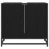 vidaXL Mueble de lavabo para ba&ntilde;o Roble Negro 65 x 33 x 60 cm