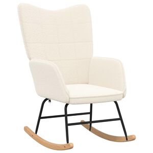 vidaXL Mecedora Crema Tela Sherpa