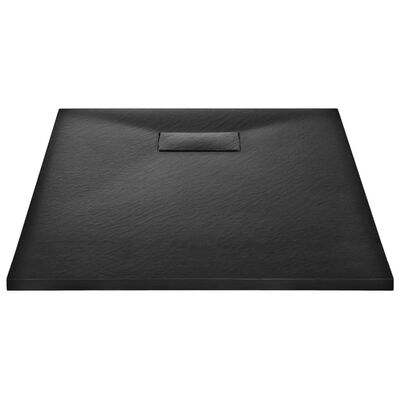 vidaXL Plato de ducha SMC negro 100x70 cm