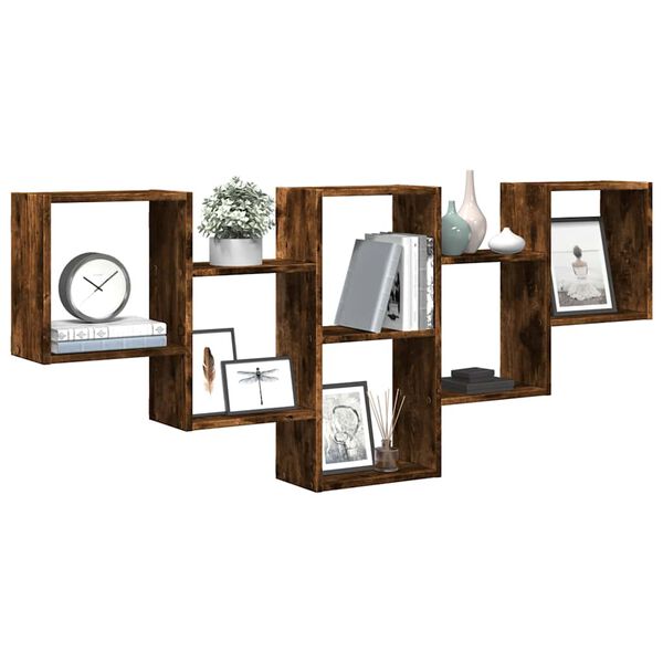 vidaXL Estanter&iacute;a de pared madera ingenier&iacute;a roble ahumado 159x18x66cm