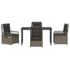 vidaXL Conjunto de Comedor de Jard&iacute;n 5 pcs Gris rat&aacute;n sint&eacute;tico
