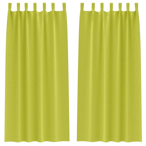 vidaXL Cortinas Opacas con Anillas 2 pcs Verde 245 x 140 cm Poli&eacute;ster