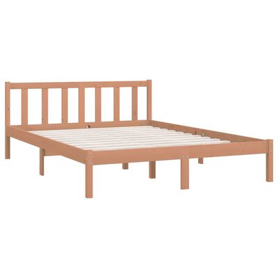 vidaXL Estructura de cama madera maciza pino marrón miel 140x190 cm