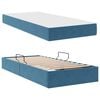 vidaXL Cama con almacenamiento y colch&oacute;n Azul Oscuro 90 x 190 cm
