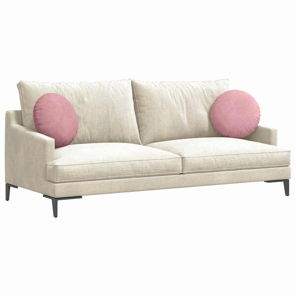 vidaXL Cojines para asiento 2 pcs Rosa Ø 40 x 13 cm Terciopelo