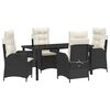 vidaXL Conjunto de Comedor de Jard&iacute;n 5 pcs Negro rat&aacute;n sint&eacute;tico