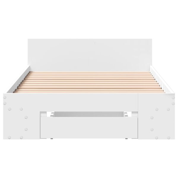 vidaXL Cama con caj&oacute;n madera de ingenier&iacute;a blanca 90x190 cm