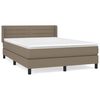 vidaXL Cama box spring con colch&oacute;n tela gris taupe 140x190 cm