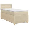 vidaXL Cama box spring con colch&oacute;n Crema 100 x 200 cm Tela