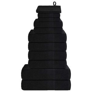 vidaXL Juego de toallas FROGN de 12 piezas negro 360 g/m&sup2;