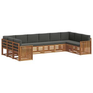 vidaXL Conjunto de Sof&aacute; Seccional con coj&iacute;n 10 pcs Natural y Antracita