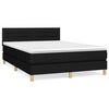 vidaXL Cama box spring con colch&oacute;n tela negro 140x190 cm