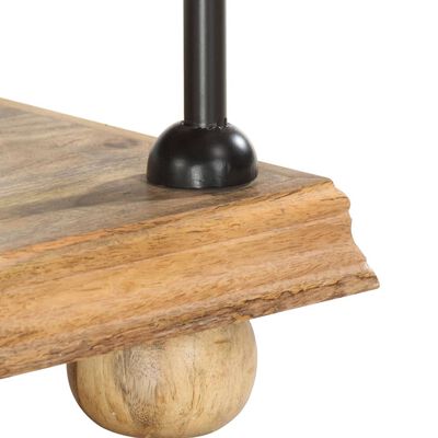vidaXL Estantería 2 niveles madera maciza mango y acero 110x35x75 cm
