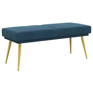 vidaXL Banco de Doble Capa Azul 120 x 45 x 46 cm Terciopelo