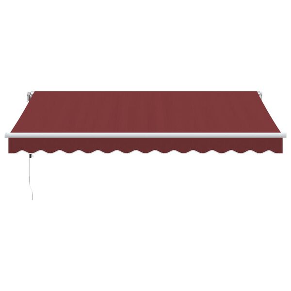 vidaXL Toldo retr&aacute;ctil autom&aacute;tico con luces LED burdeos 350x250 cm