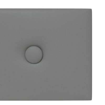vidaXL Paneles de pared 12 uds cuero sintético gris 90x15 cm 1,62 m²