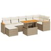vidaXL Set sof&aacute;s jard&iacute;n y cojines 8 pzas rat&aacute;n sint&eacute;tico acacia beige