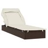 vidaXL Tumbona con toldo plegable rat&aacute;n sint&eacute;tico marr&oacute;n 213x63x97cm
