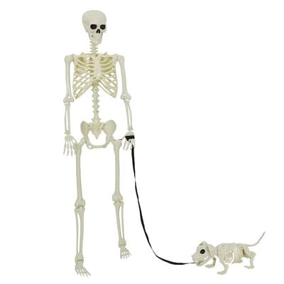 Set de 2 esqueletos de Halloween blancos 155 x 38,5 cm