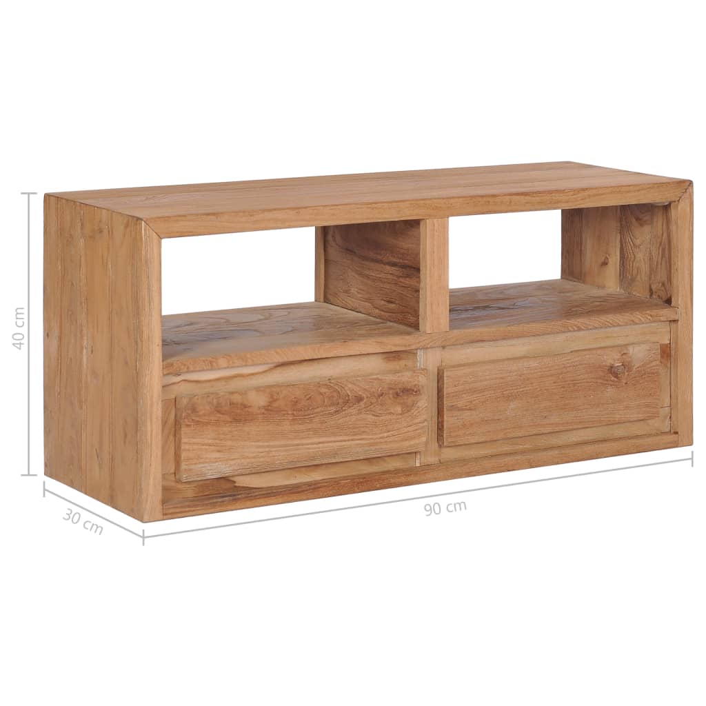 vidaXL Mueble de TV madera maciza de teca 90x30x40 cm