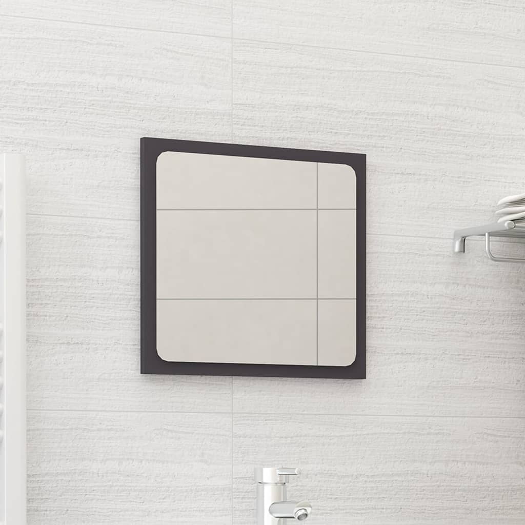 vidaXL Espejo de baño madera contrachapada gris 40x1,5x37 cm
