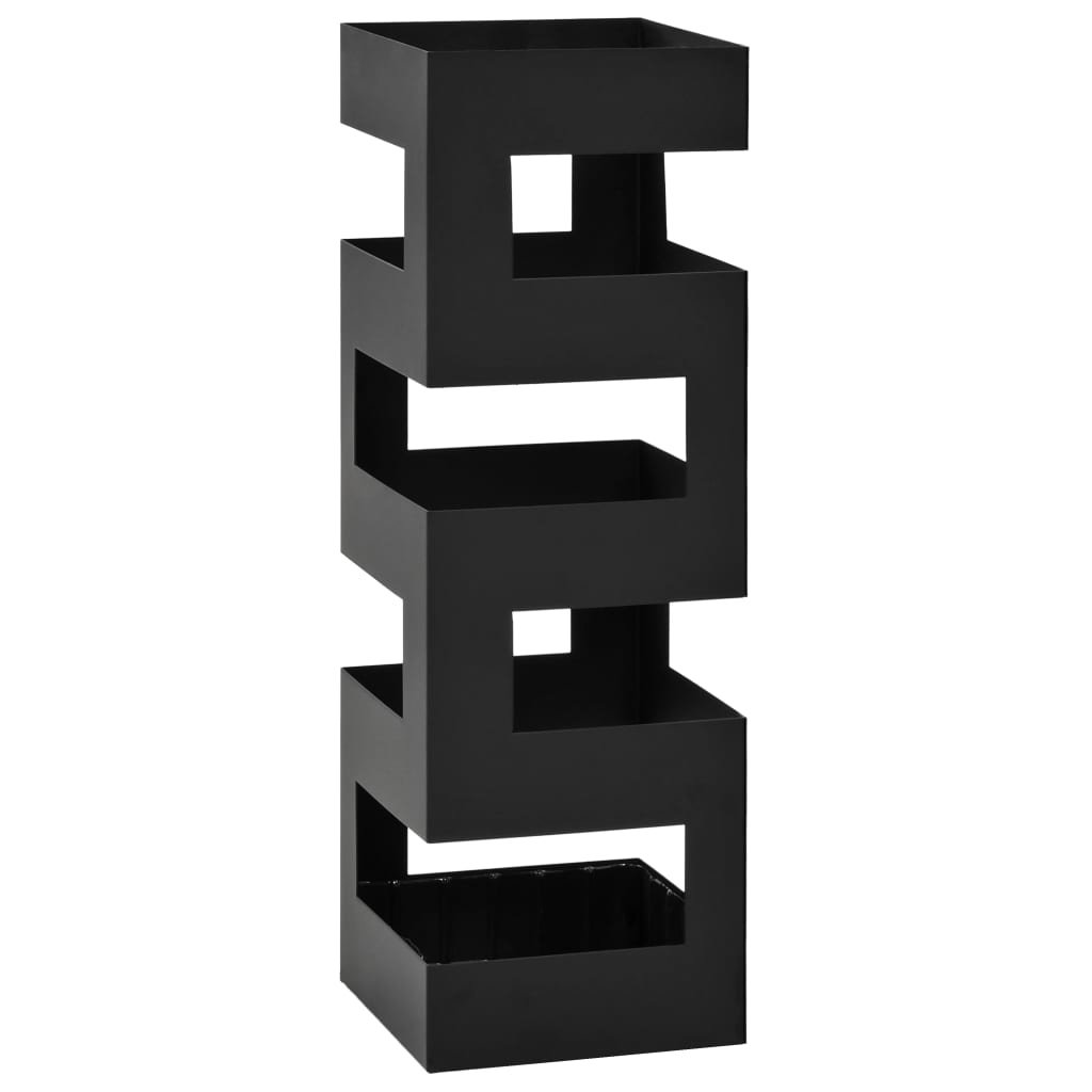 vidaXL Paragúero diseño tetris acero negro
