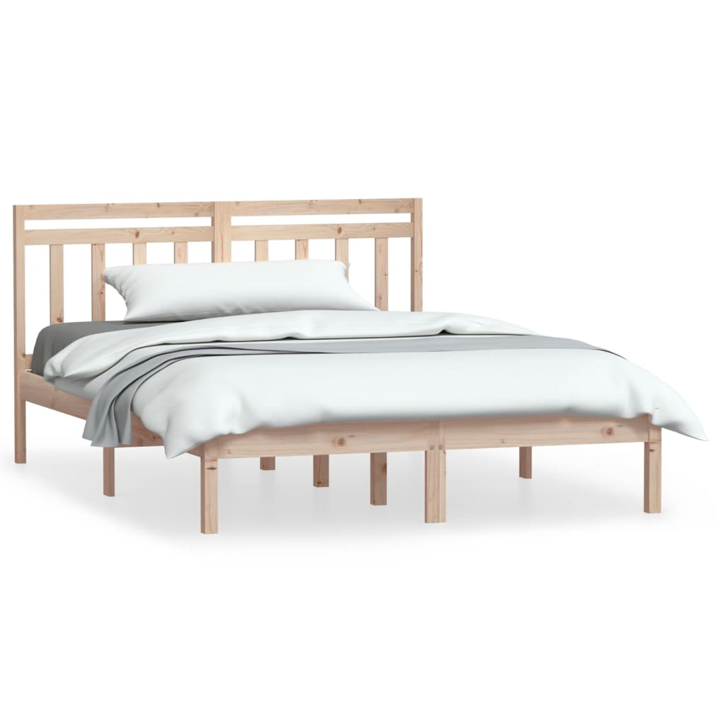entrega a domicilio Descriptivo Encantada de conocerte vidaXL Estructura de cama madera maciza de pino 140x190 cm | vidaXL.es