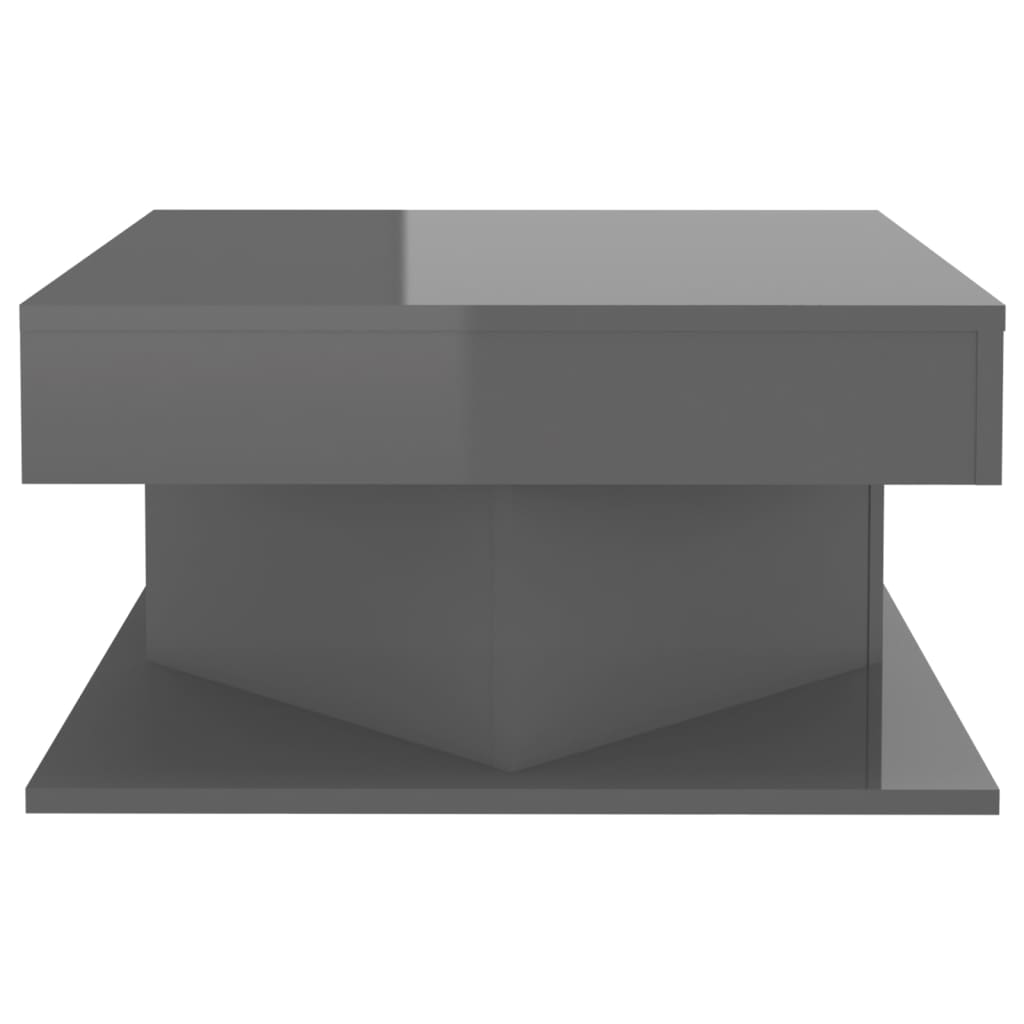 vidaXL Mesa de centro madera contrachapada gris brillante 57x57x30 cm