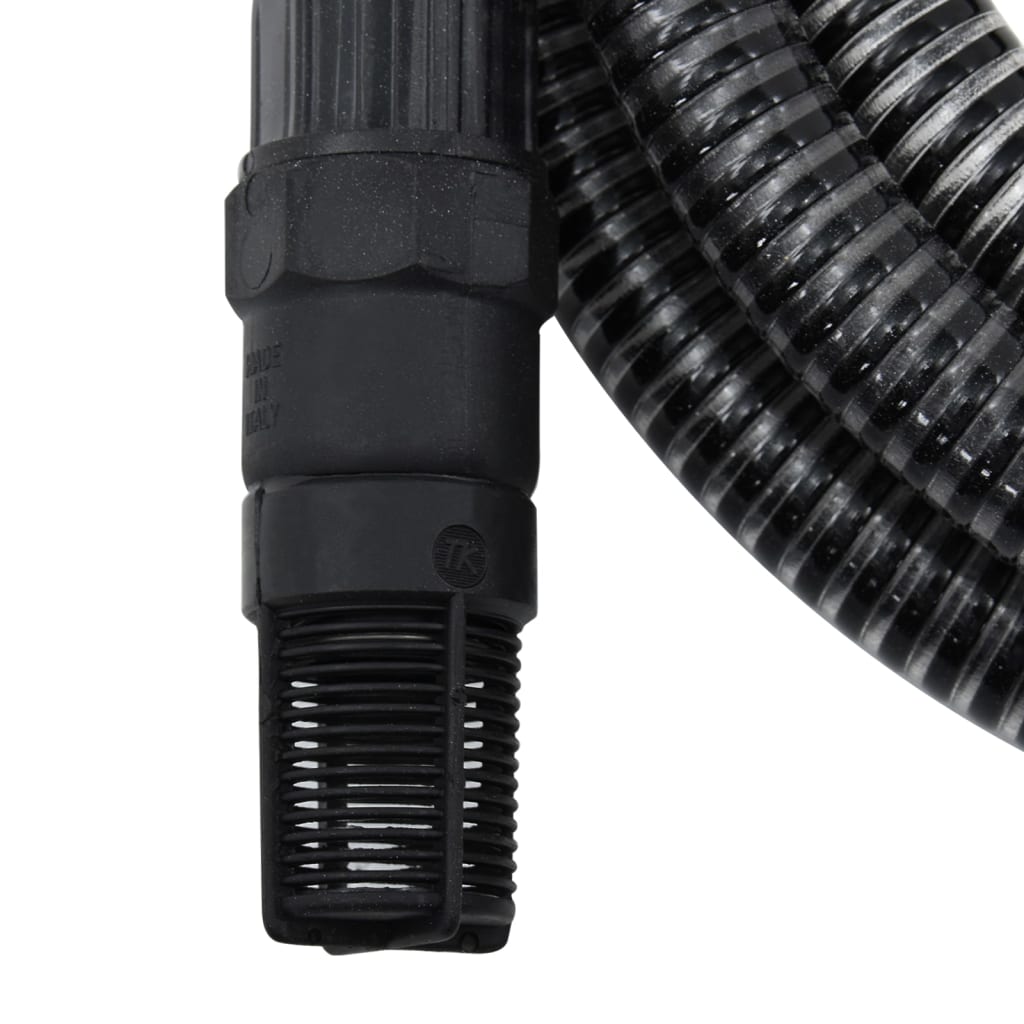 vidaXL Manguera de succión con conectores de PVC PVC negro 26 mm 4 m