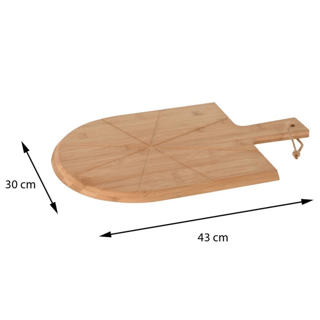 Excellent Houseware Set para pizza 3 piezas bambú 43x30 cm