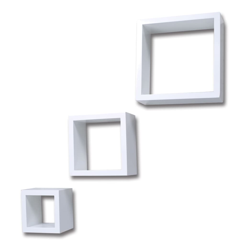 vidaXL Estantería de cubos para pared 6 unidades blanco