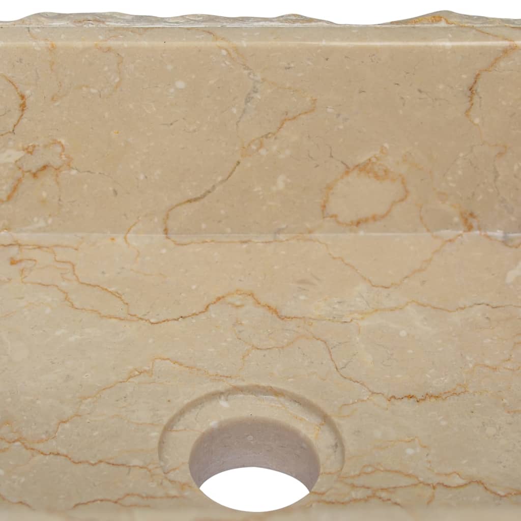 vidaXL Lavabo crema mármol 30x30x13 cm