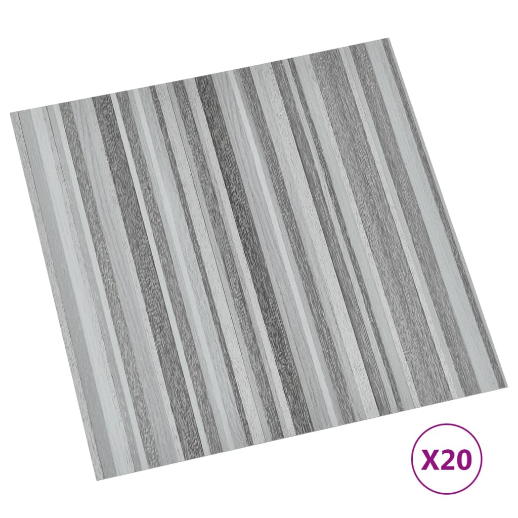 vidaXL Tarimas autoadhesivas 20 piezas PVC 1,86 m² gris claro