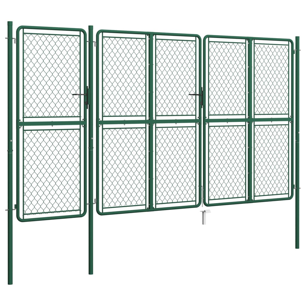 vidaXL Puerta de valla de jardín acero verde 200x395 cm