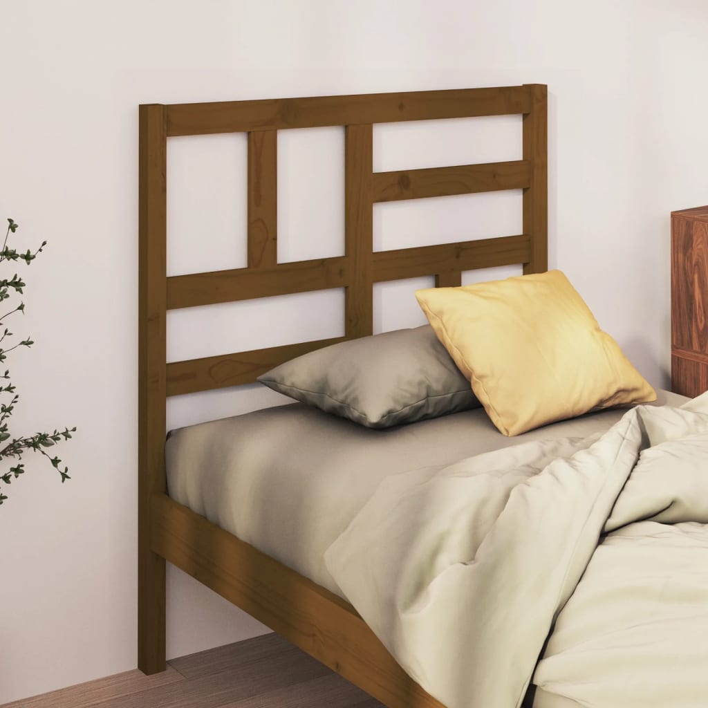 vidaXL Cabecero de cama madera maciza de pino marrón miel 106x4x104 cm