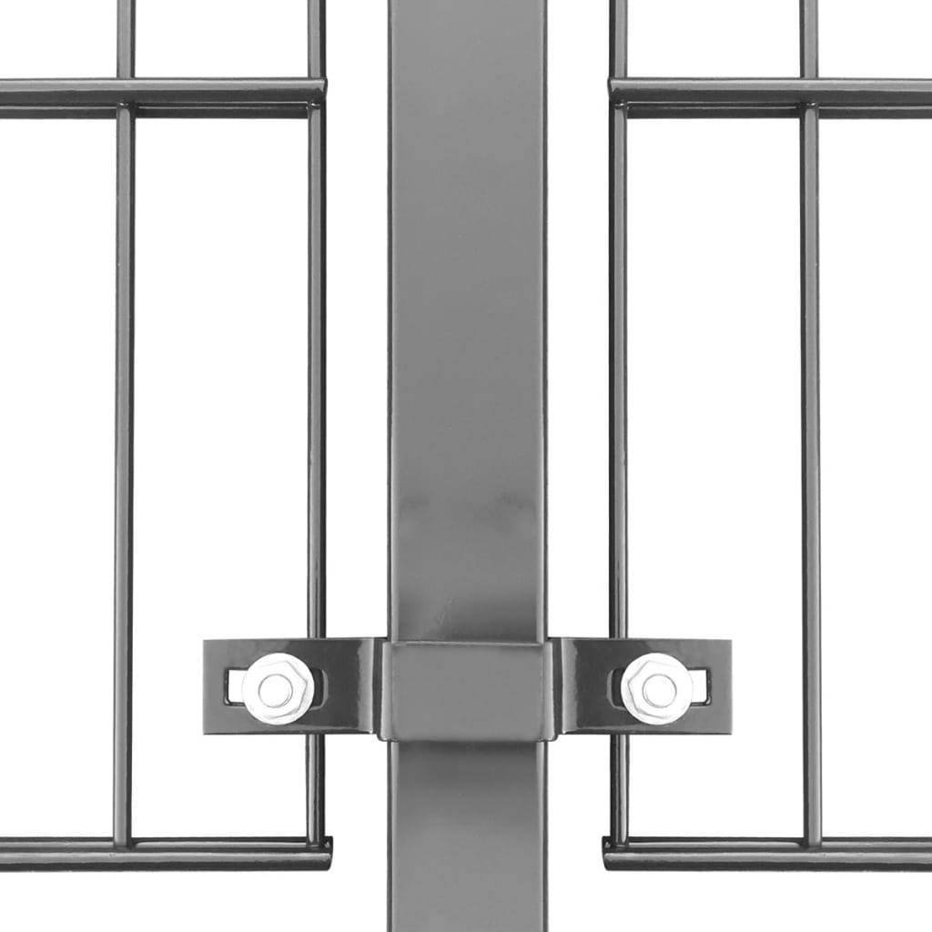 vidaXL Panel de valla y postes hierro recubrimiento polvo gris 6x0,8 m