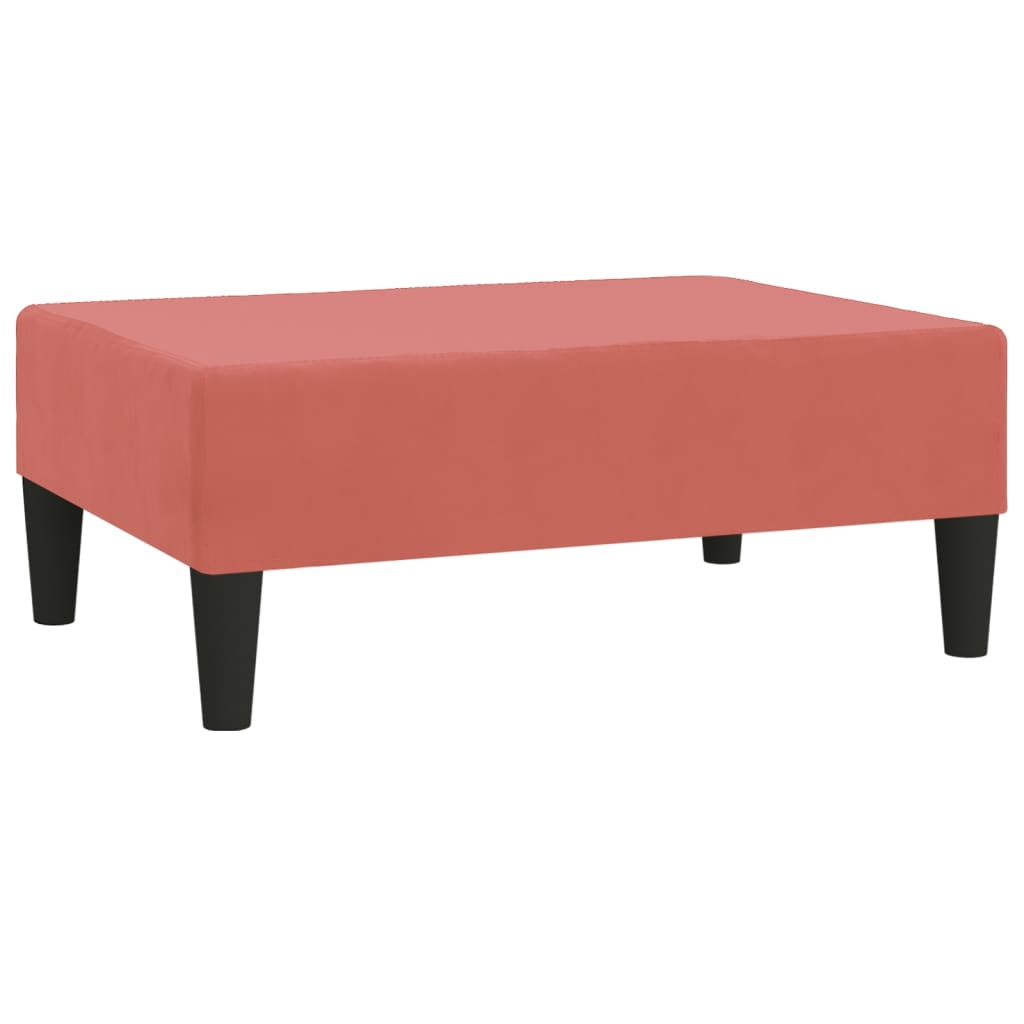 vidaXL Sofá cama de 2 plazas con reposapies terciopelo rosa
