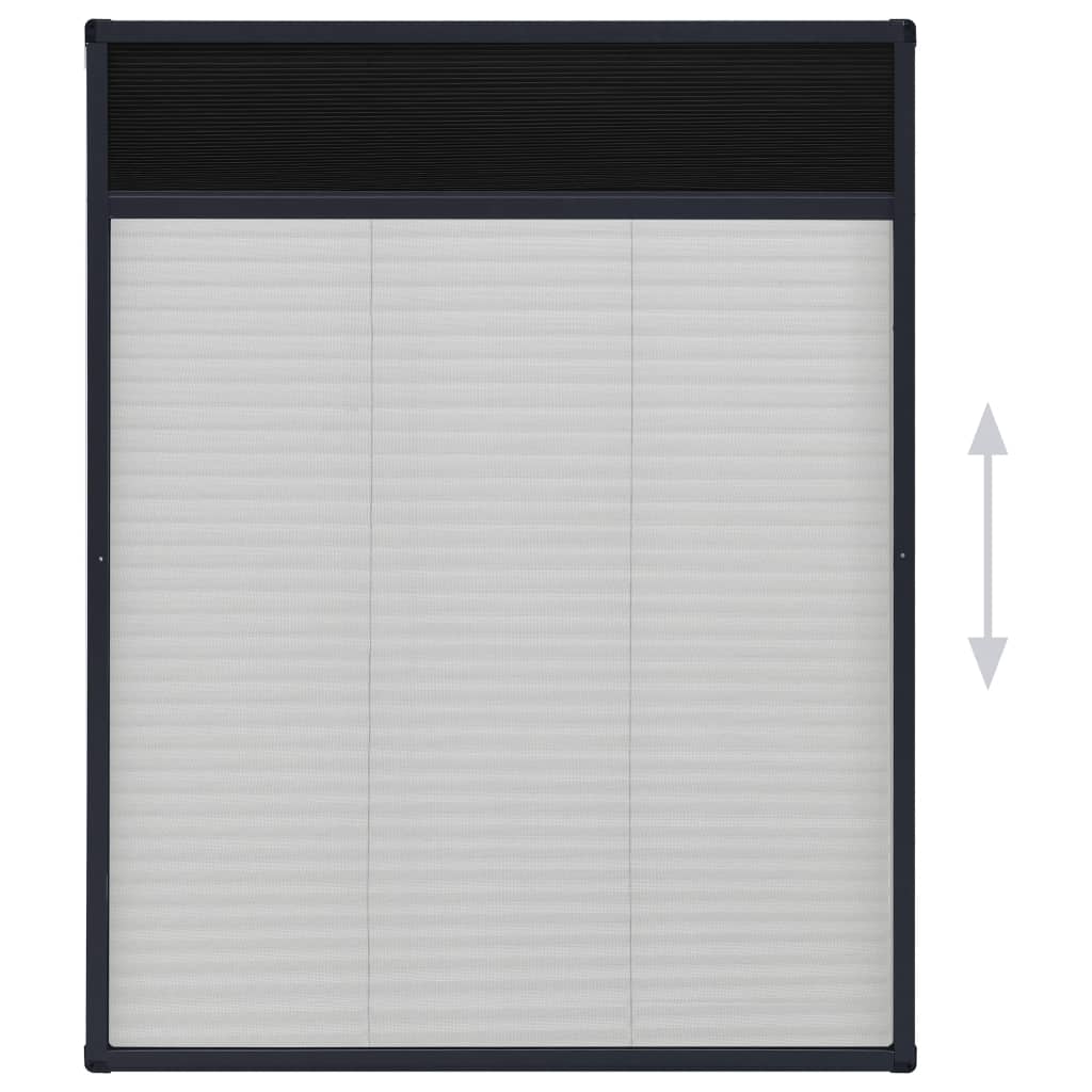 vidaXL Mosquitera plisada de ventanas aluminio gris antracita 60x80cm