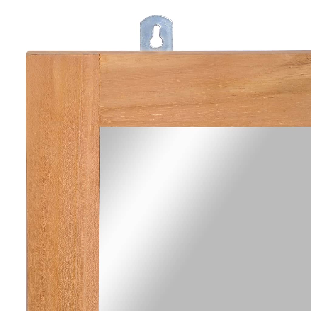vidaXL Espejo de pared madera de teca maciza 50x70 cm