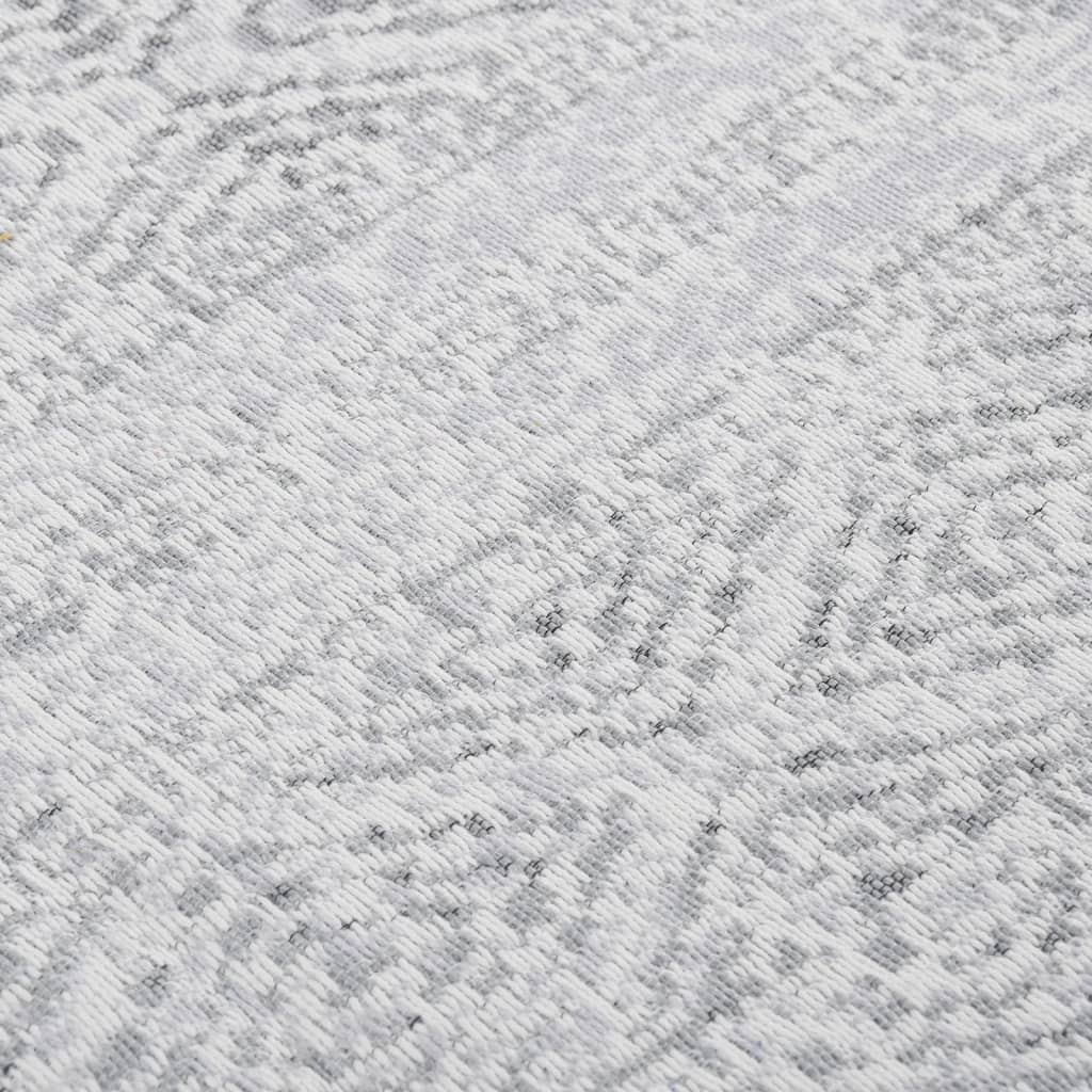vidaXL Alfombra de algodón gris claro 80x150 cm